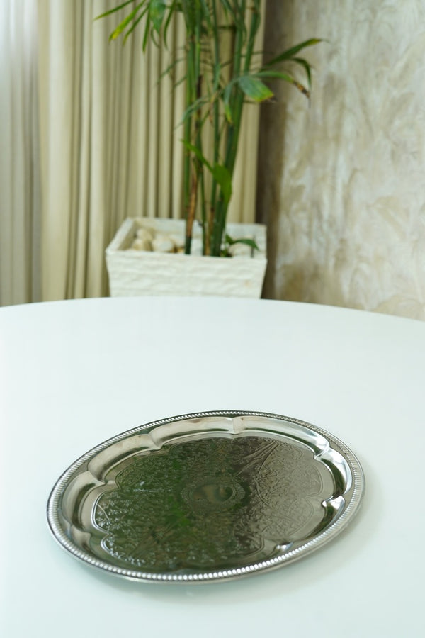 Big Silver Oval Tray
