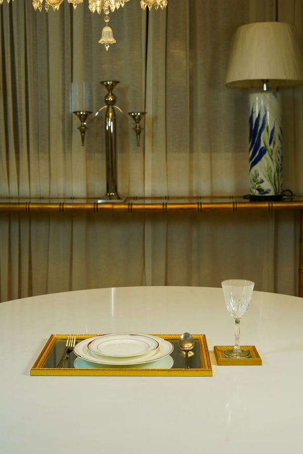 Antique Gold Mirror Table Mats & Coasters
