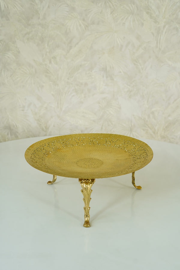 Party size round brass Gold Platter