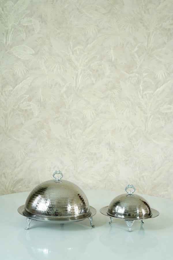 Silver platter with dome Large