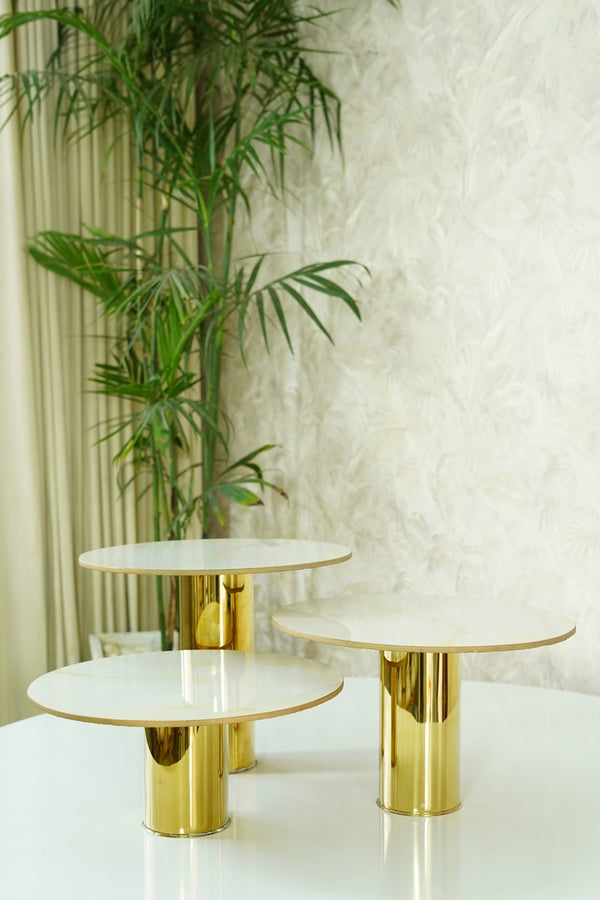 White and Gold Marble Platters