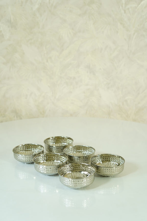 Set of 6 Stainless steel small bowls