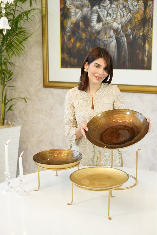 Gold Turkish bowl and plate set