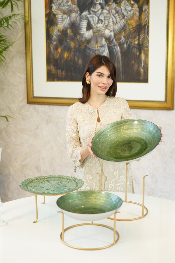 Green Turkish Bowl and Plate set